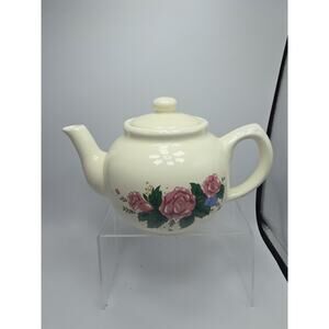 Vintage Interpur Porcelain Floral Rose Teapot With Lid